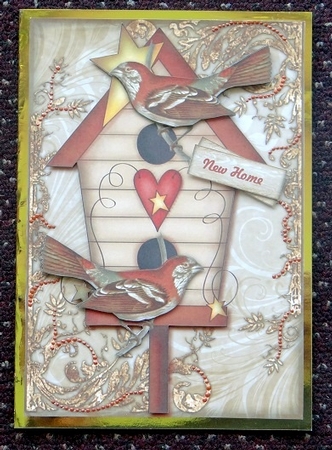 Vintage Birds New Home Quick Card by Giselle Topper