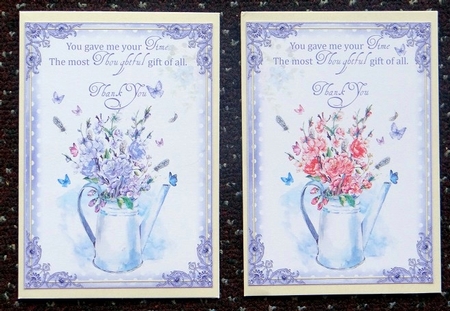 2 Thank You Watering Can Card Fronts by Giselle Topper