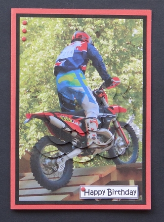 Hard Enduro Rider Scalloped Pyramid 4 by Giselle Topper