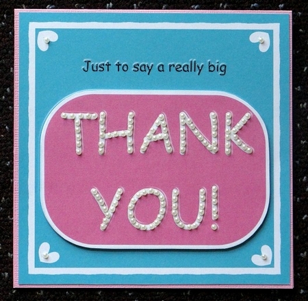 Typographical thank you card topper for 6 x 6 cardstock by Giselle Topper