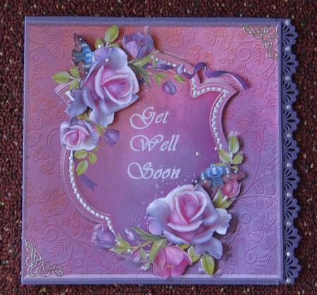 Rose Romantica 3, Card with Decoupage by Giselle Topper