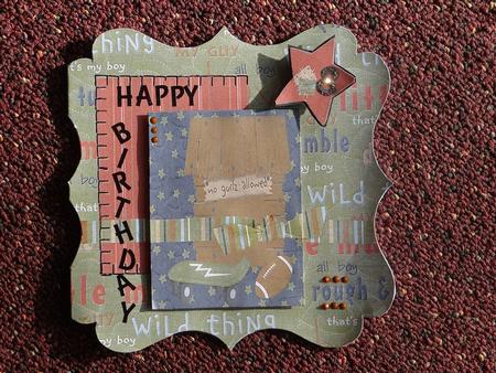 Boys Den Shaped Age Card by Giselle Topper