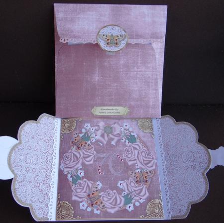 Pink 70 Roses 3D Scallop Wrap Card Kit by Giselle Topper
