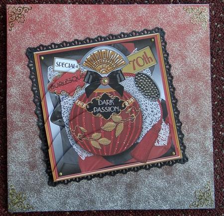 Burlesque 70th Perfume 5in Round Bottom Stacker by Giselle Topper