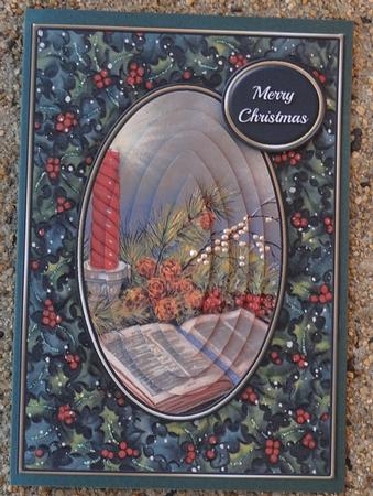 Bible, Candle & Holly Quick Card by Giselle Topper