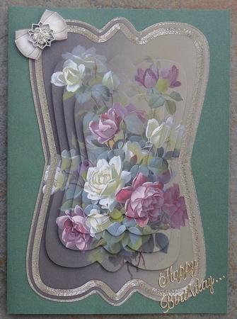 Beautiful Painted Roses Shaped Card Mini Kit by Giselle Topper