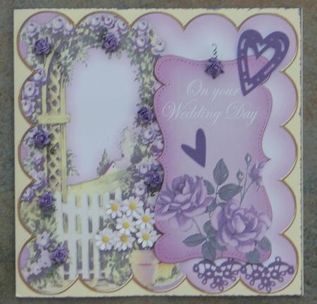 Lilac Rose Arch Wedding Day 8in Scallop Topper by Giselle Topper
