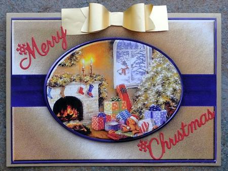 Christmas Fireplace Quick Card by Giselle Topper