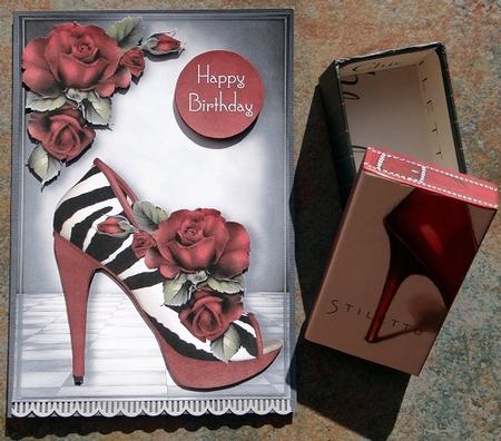 Fabulous Zebra Print Shoe & Red Roses by Giselle Topper