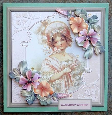 Vintage Lady with Florals Card and Decoupage by Giselle Topper