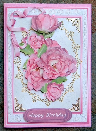 Beautiful Roses on Lace  by Giselle Topper