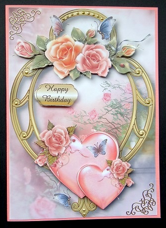 Hearts and Flowers - Rosy Glow Roses by Giselle Topper