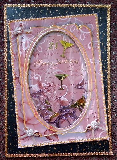 Dusky Pink Painted Rose 7x5in Shaker Base and Frame by Giselle Topper
