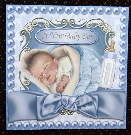 Cute Baby Boy Sleeping, in Pearl Frame 8x8 by Giselle Topper