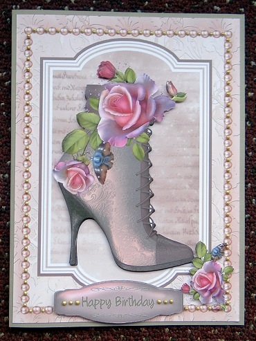 Lovely Boot ,pearls, and Roses. by Giselle Topper