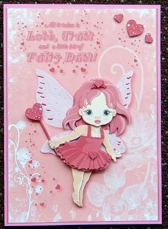 A Little Bit of Fairy Dust Card Front and Decoupage by Giselle Topper