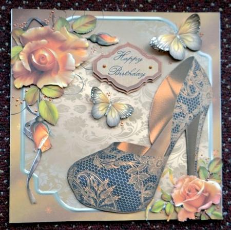 Antique Gold Shoe with Rose's 8x8 Mini Kit by Giselle Topper