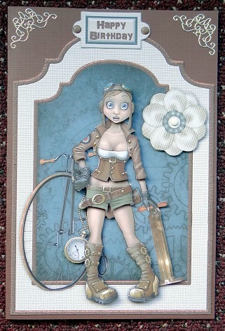Steam Punkture - Shaped Card Front with Step by Step by Giselle Topper