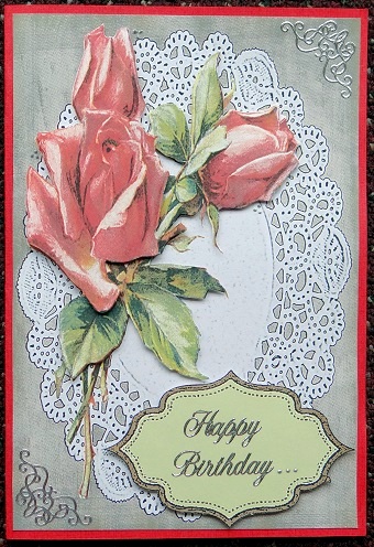 Rose Corner Doilie Card by Giselle Topper