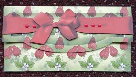Strawberry Money Holder with Bow by Giselle Topper