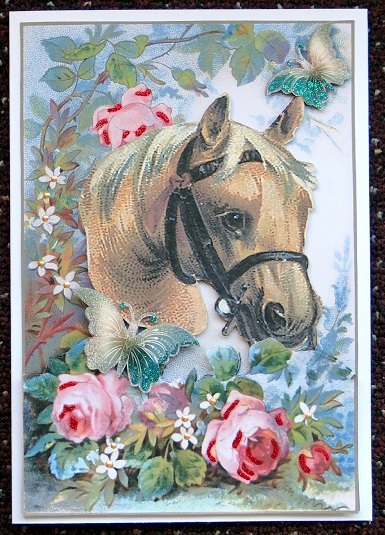 Horse with Butterflies and Roses by Giselle Topper