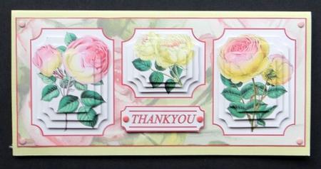 Pink & Yellow Tea Roses by Giselle Topper