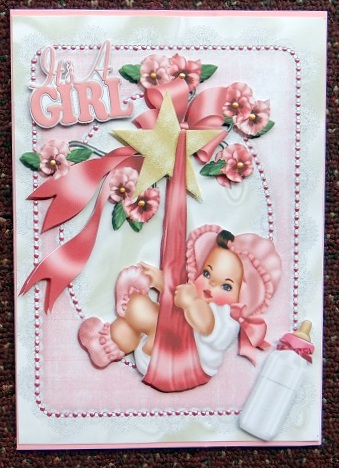 Baby Girl with a Cute Little Curl & Bottle by Giselle Topper