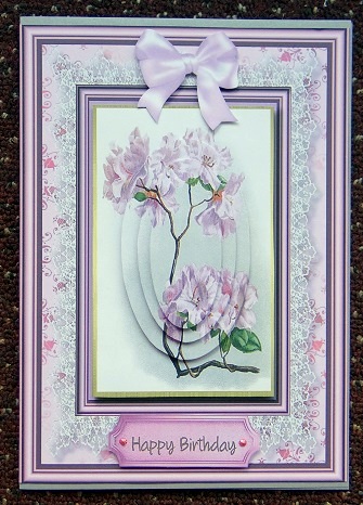 Beautiful Cherry Blossom on Gold and Lace by Giselle Topper
