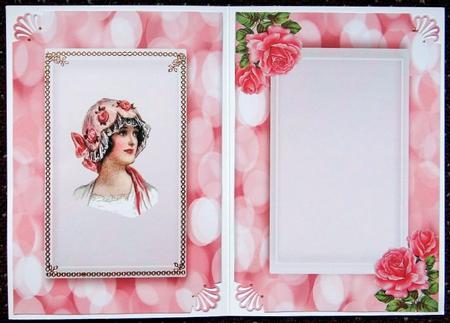 Beautiful Vintage Lady with Roses A5 Insert by Giselle Topper