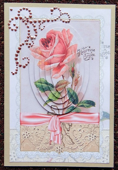 Single Pink French Rose Oval Pyramids by Giselle Topper