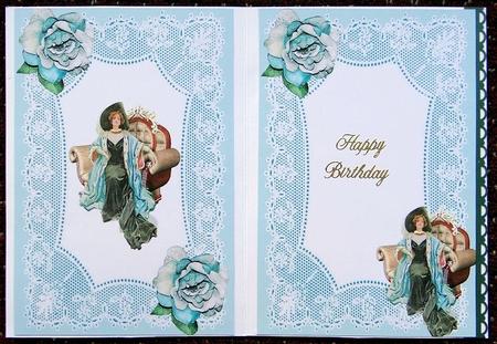 Vintage Lady in Chair on Lace A5 Insert by Giselle Topper