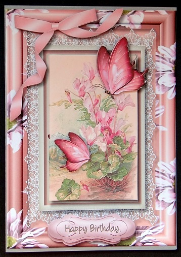 Lovely Flower and Lace with Butterflys by Giselle Topper