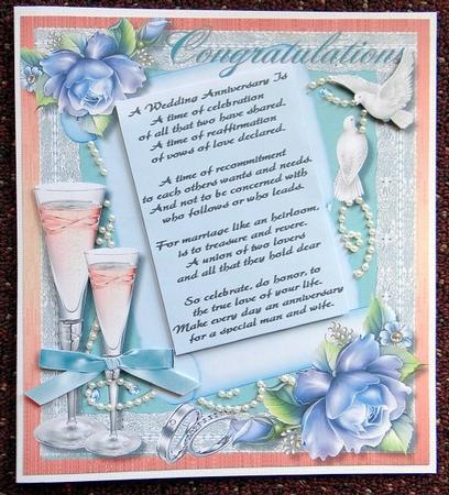 Lovely Anniversary Verse on a Scroll by Giselle Topper