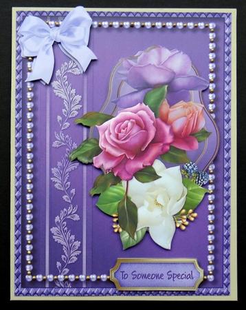 Beautiful Roses and Camelia with Pearls  by Giselle Topper