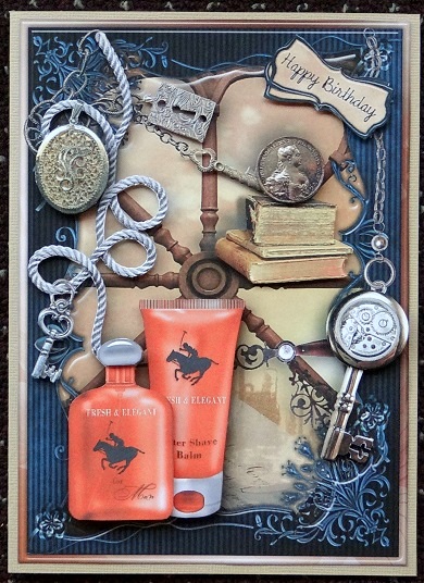 Aftershave with Charms Male Card by Giselle Topper
