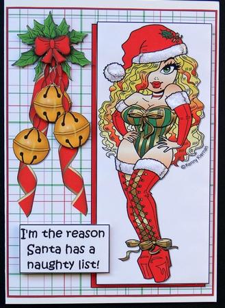 Xmas Hottie's on Santa's Naughty List Quick Card by Giselle Topper