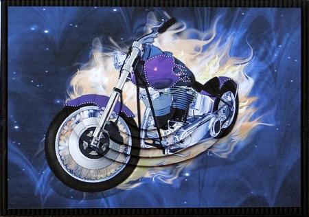 Motorbike Night Rider - Wheels on Fire - Pyramage Card by Giselle Topper