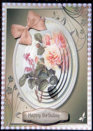 Beautiful Shabby Chic Cream Roses in Pyramid  by Giselle Topper