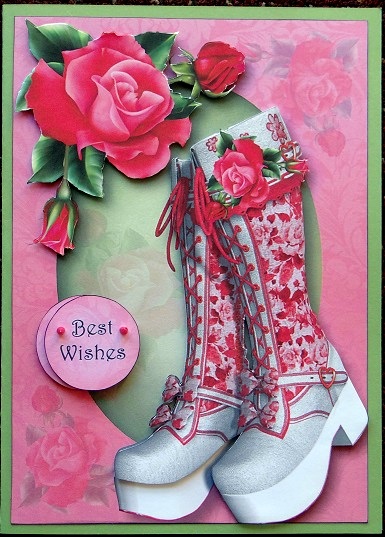 Beautiful Boots - Shabby Chic A5 by Giselle Topper