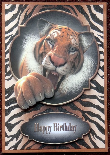 Tiger Birthday Grrreetings A5 Topper by Giselle Topper