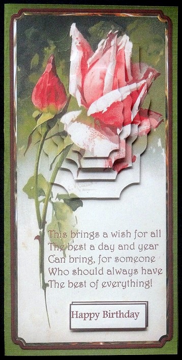 Pink Rose Buds Dl Card with Pyramid Layers by Giselle Topper