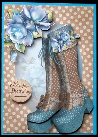 Beautiful Boots - Vintage Polka Dots A5 by Giselle Topper