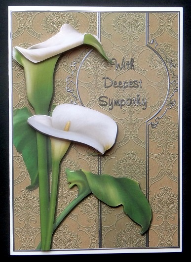Sympathy Calla Lilies Card Front by Giselle Topper