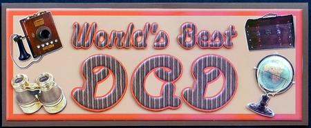 World's Best Dad Large Dl Card - Father's Day by Giselle Topper