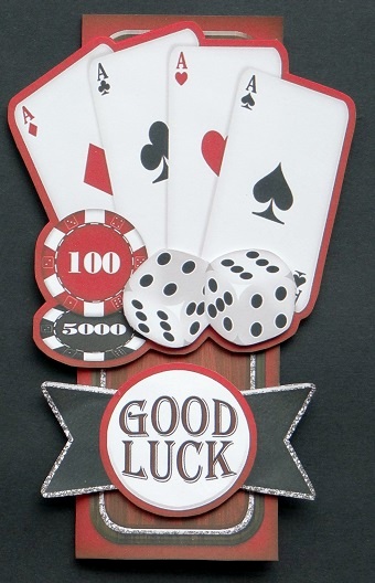 Good Luck! Mini Dl Cut'n'fold Over the Edge Card by Giselle Topper