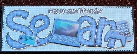 Large Dl 21st Birthday Sean Card & 3D Decoupage by Giselle Topper