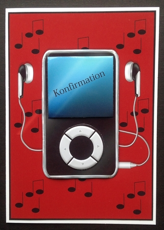 Mp3 Player Quick Card with Decoupage by Gitte Jensen