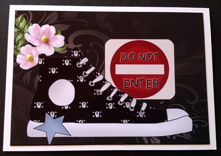 Black Scrolls and Wild Roses Backing Paper by Gitte Jensen