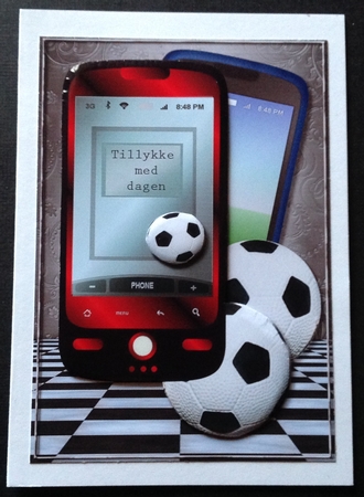 Male Card Smartphone & Soccer by Gitte Jensen