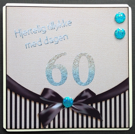 Beautiful Stripes and Bow Design 7.5 topper  by Gitte Jensen